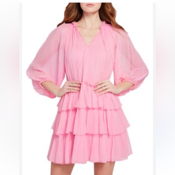 Alice Olivia silk tired dress size M - Picture 1 of 9